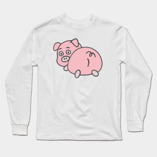 Piggie Buttie | Cute Pink Pig Butt Long Sleeve T-Shirt